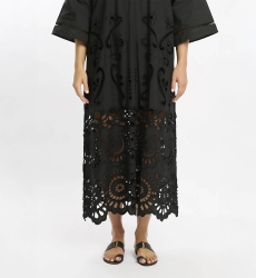 Vestido Adria – Vestido longo com mangas compridas e forro, em algodão com bordados e laços, 100 % algodão – Miss June Paris - 6