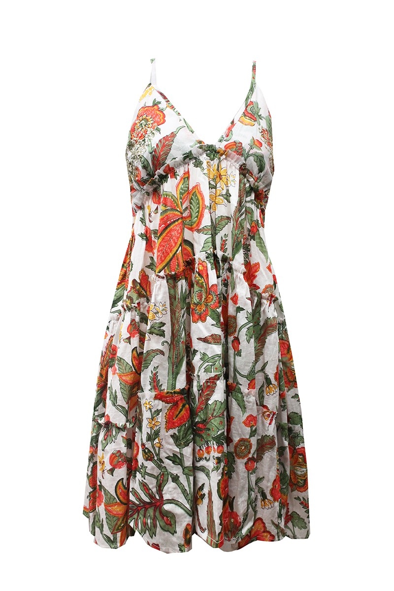 Duo Short Dress, Floral, Cotton, Miss June Paris, 3