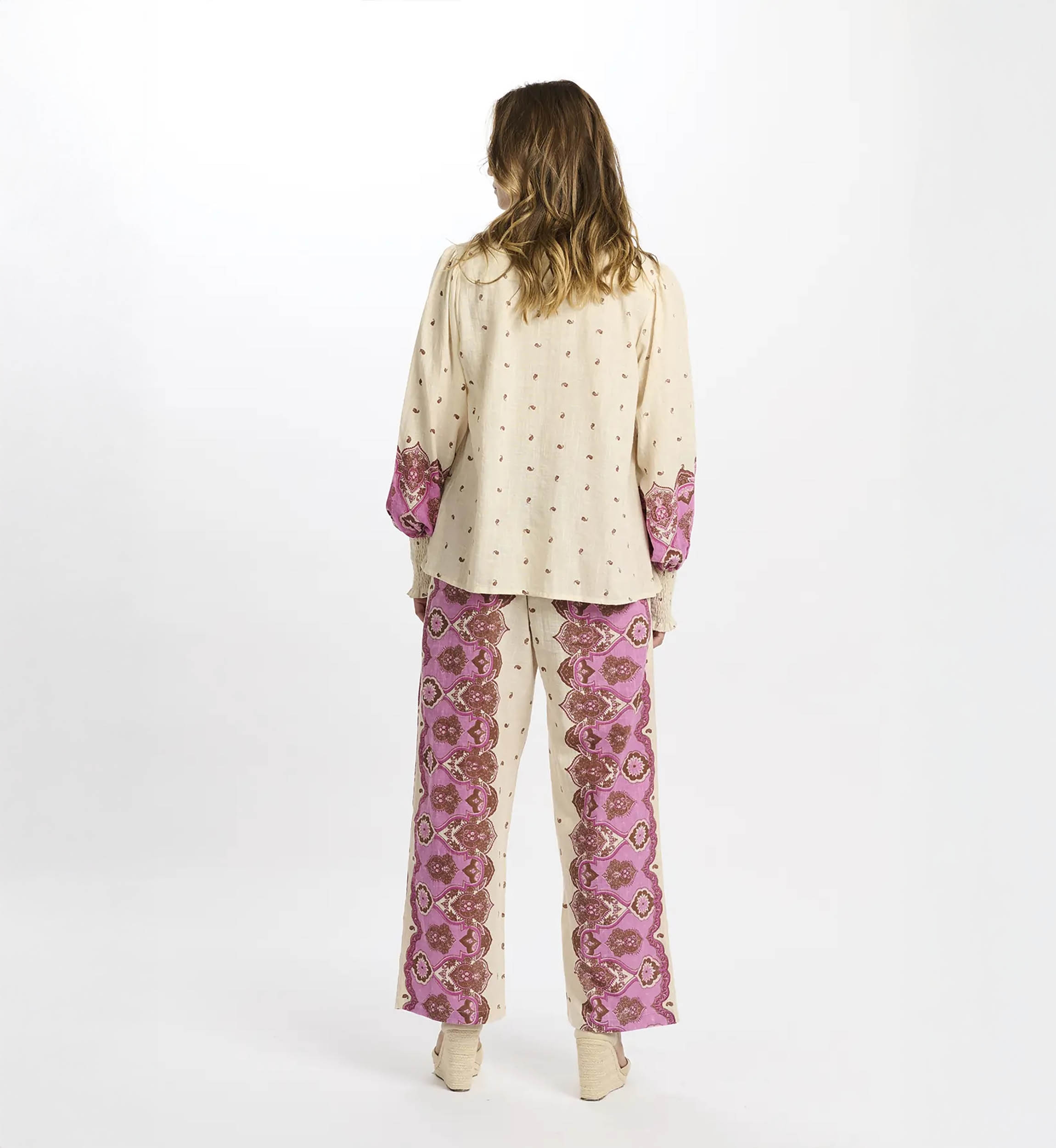 Pantaloni Tais – Pantaloni con tasche, in cotone slub stampato, 100% cotone – Miss June Paris - 10