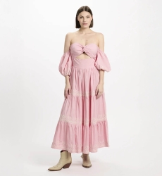 Vestido Oxane – Vestido longo de mangas curtas, 100% algodão com bordados – Miss June Paris - 8