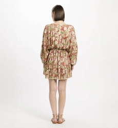 Vestido Opal – Vestido curto com mangas ajustáveis e forro a condizer, em modal com lurex, 100 % modal – Miss June Paris - 5