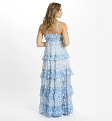 Vestido Bertille – Vestido longo com alças finas e forro, em rayon com lurex e lantejoulas, 100 % rayon – Miss June Paris - 5