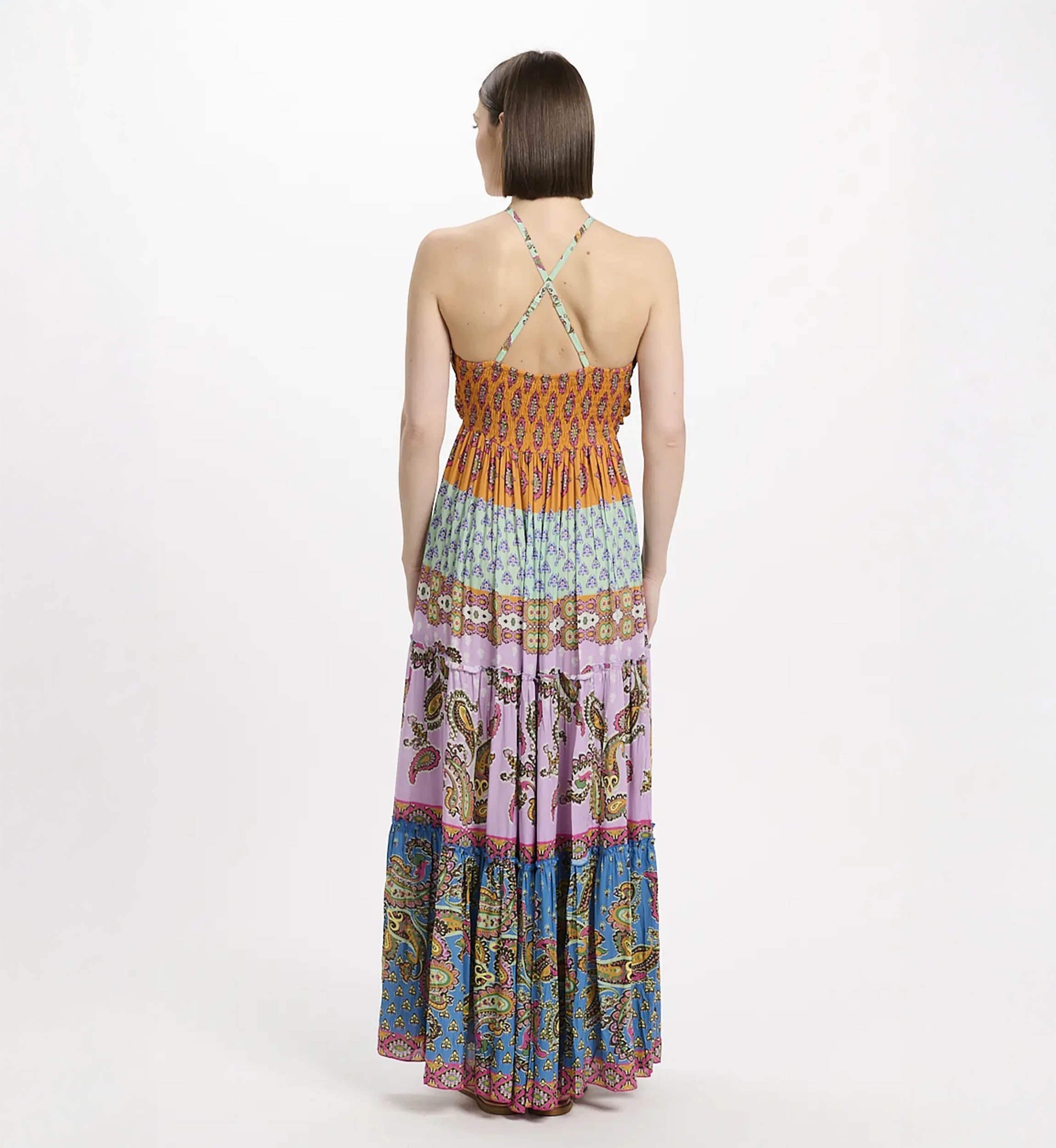 Dress Bahya Thin Straps Long Dress, 100% printed modal – Miss June Paris - 2