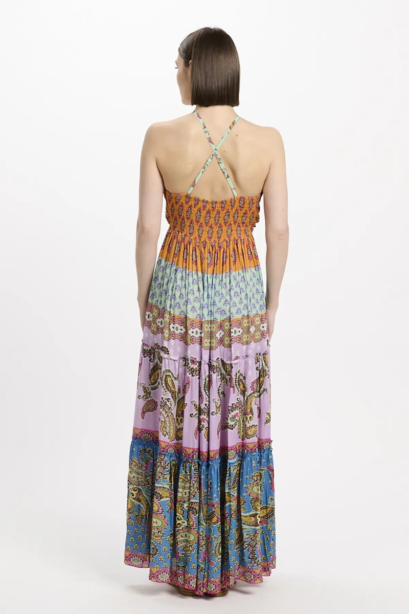 Vestido Bahya – Vestido largo con tirantes finos, de modal estampado, 100 % modal – Miss June Paris - 2