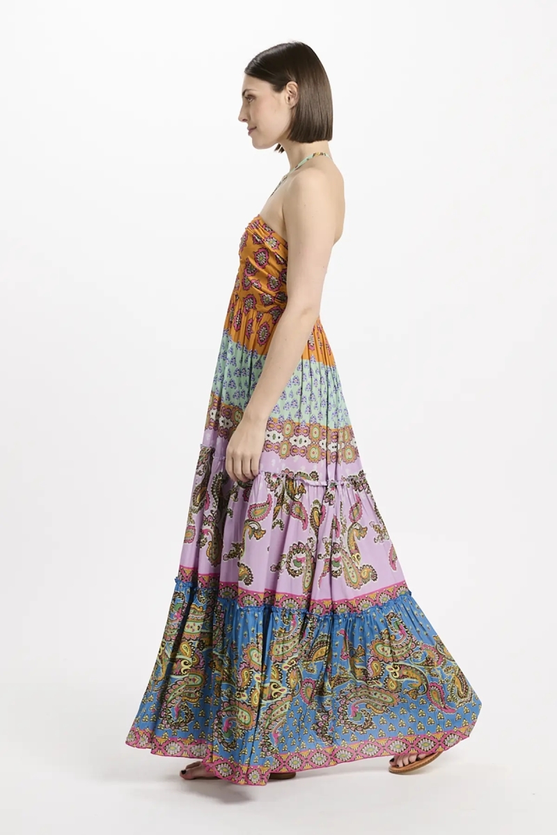 Dress Bahya Thin Straps Long Dress, 100% printed modal – Miss June Paris - 3