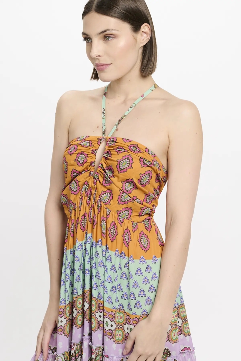 Vestido Bahya – Vestido longo com alças finas, em modal estampado, 100 % modal – Miss June Paris - 4