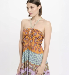Vestido Bahya – Vestido longo com alças finas, em modal estampado, 100 % modal – Miss June Paris - 4