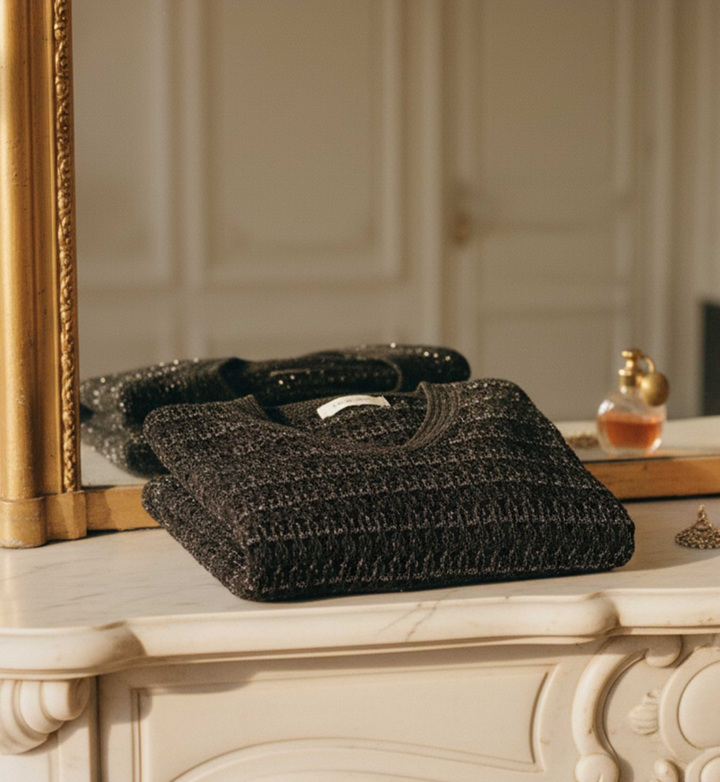 Blusa Derek - preta - manga longa - tricô - Miss June Paris - 1