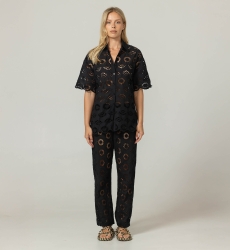 Mira shirt in English embroidery - black - 100% cotton - Miss June Paris - 8