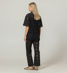 Mira shirt in English embroidery - black - 100% cotton - Miss June Paris - 9
