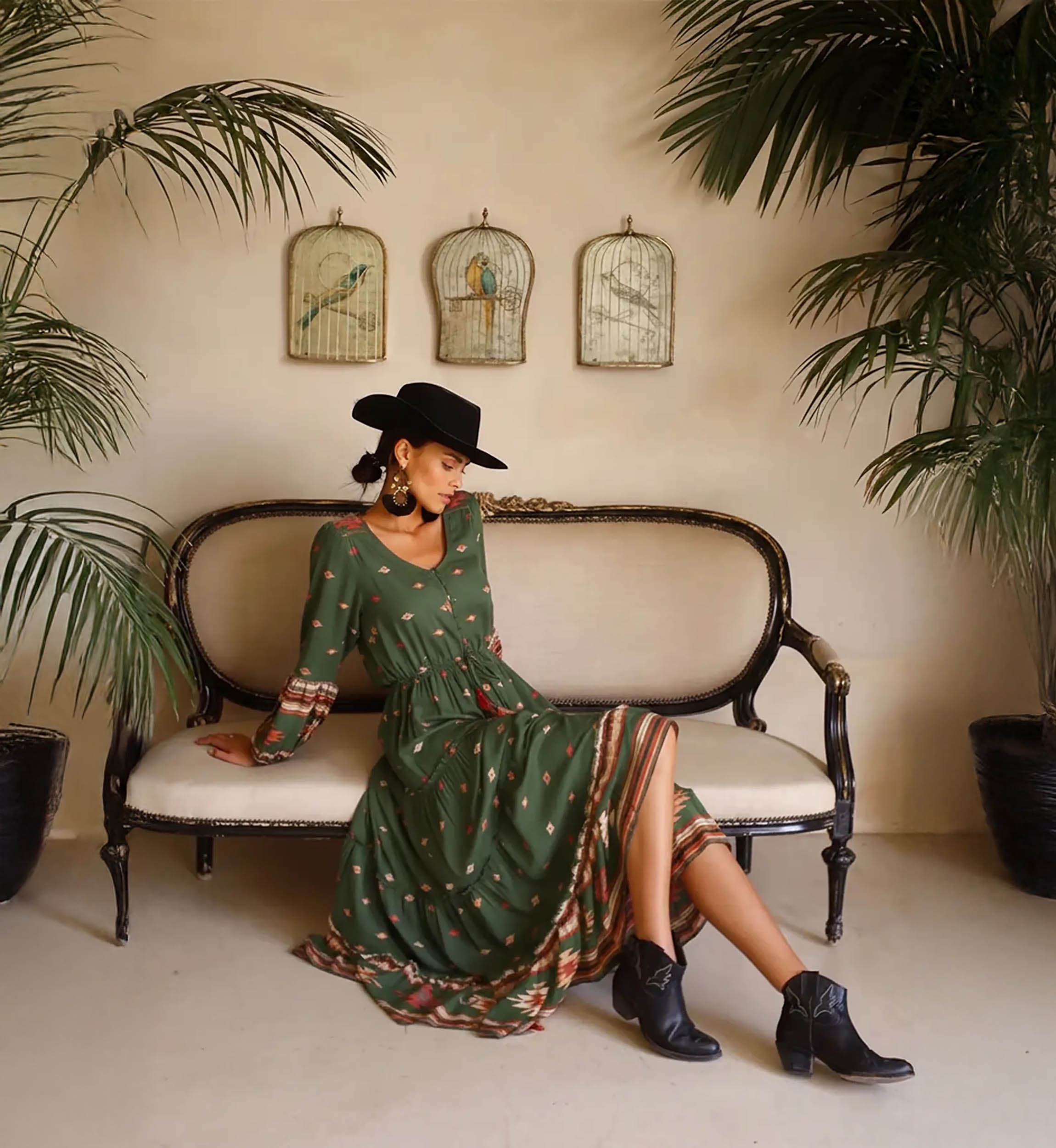 Vestido bohemio largo con mangas largas ANATOLIA - Miss June