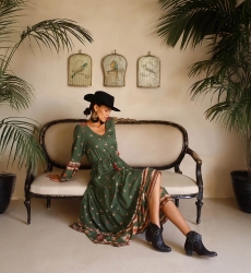 bohemian long dress long sleeves ANATOLIA - Miss June