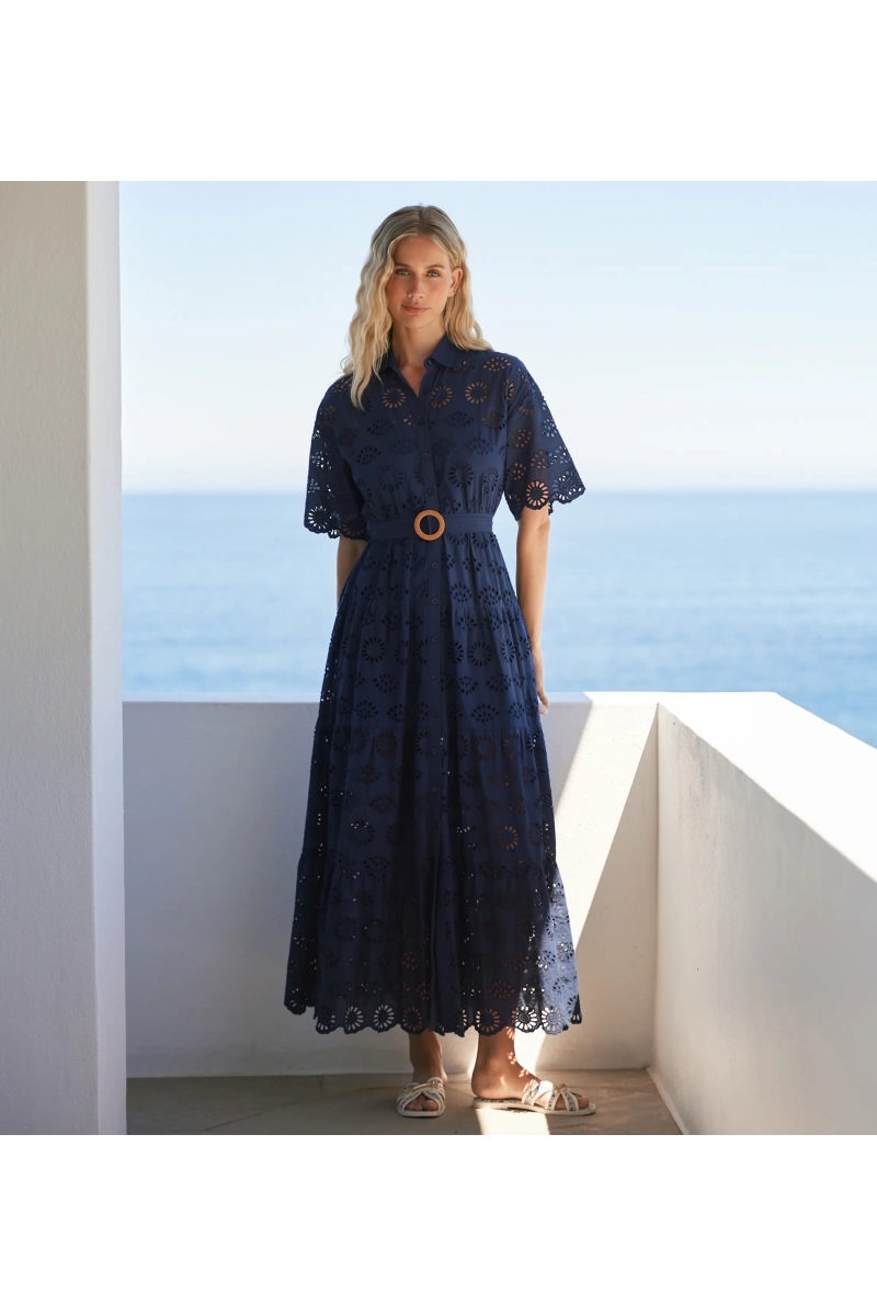 Miss June Paris — Vestido Longo Apoline Navy