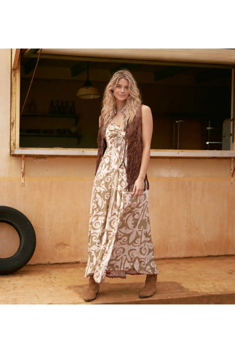 Long Dress Becky - Baroque Viscose | Miss June Paris