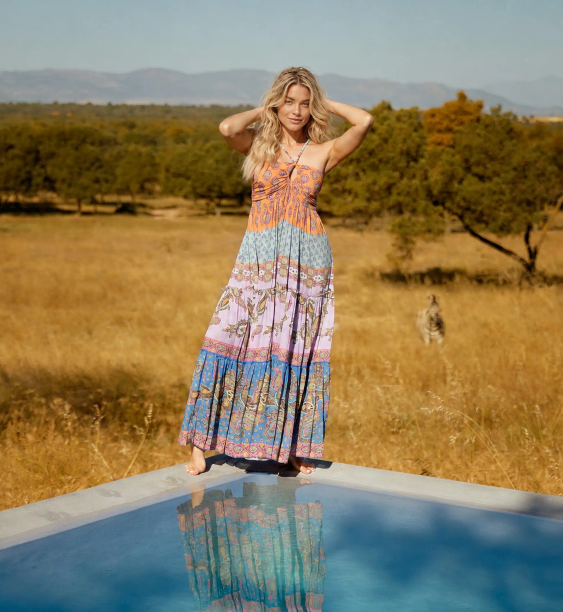 Long Dress Bahya - Printed Modal Bohemian | Miss June Paris