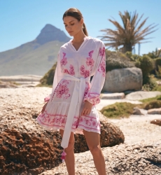 Short Dress Anika Floral Patterns - Flamed Rayon Cotton | Miss June Paris
