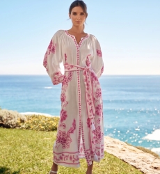 Vestido Longo Dana - Bordados Florais Algodão | Miss June Paris