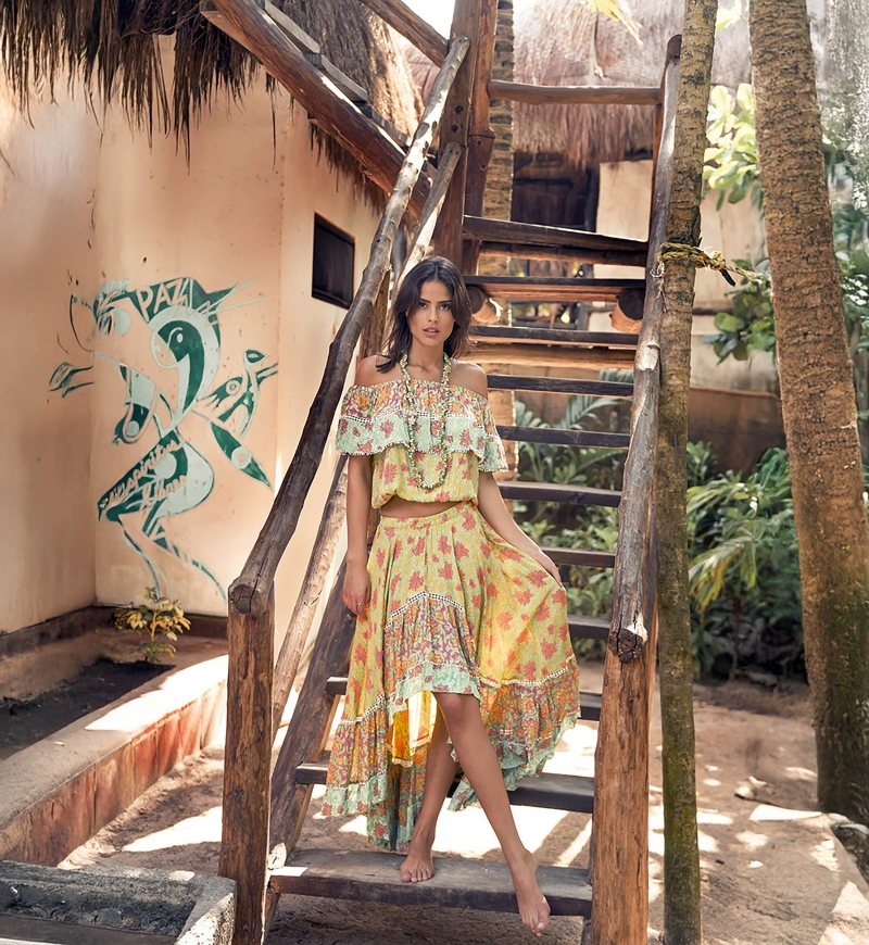 HOLLA Top – Floral Print – Short Sleeve – Bohemian – Miss June Paris – 4