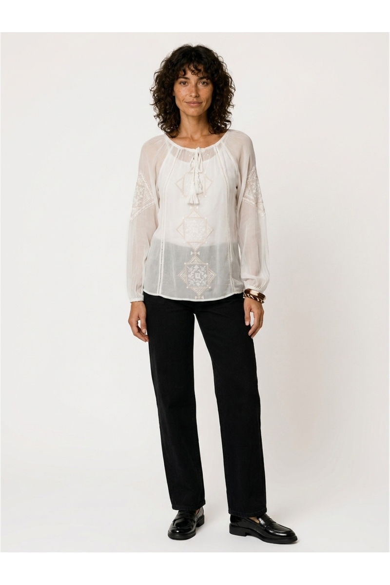 Lindsay Blouse | Embroidered Boho Blouse | Miss June