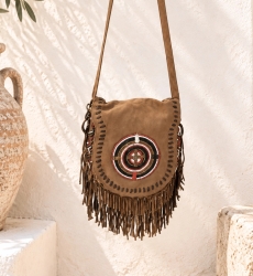 Radiant Fringe Cross-Body Bag in Brown | Miss June Paris