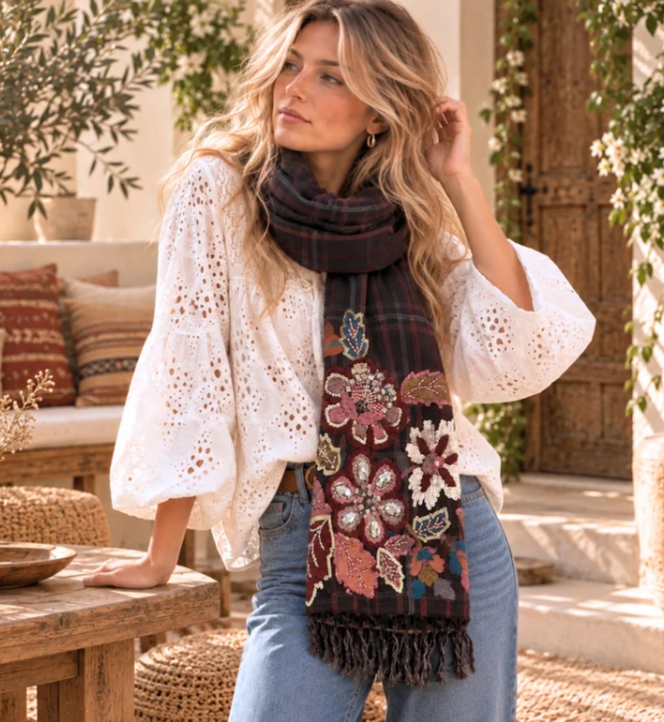 Lucie Scarf | Printed Bohemian Scarf | Miss June Paris