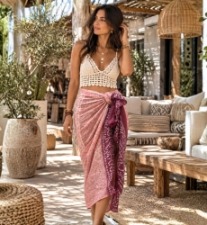 Luxe Silk Sarong Scarf, 250 x 110 cm | Miss June Paris