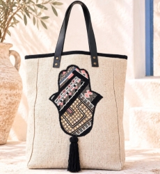 Saco Gypsy mão de Fátima, algodão bordado | Miss June Paris