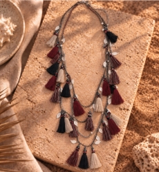 Bohemianna Layered Tassel Necklace | Miss June Paris