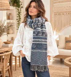 Kendra Scarf | Embroidered Wool Boho Scarf | Miss June Paris