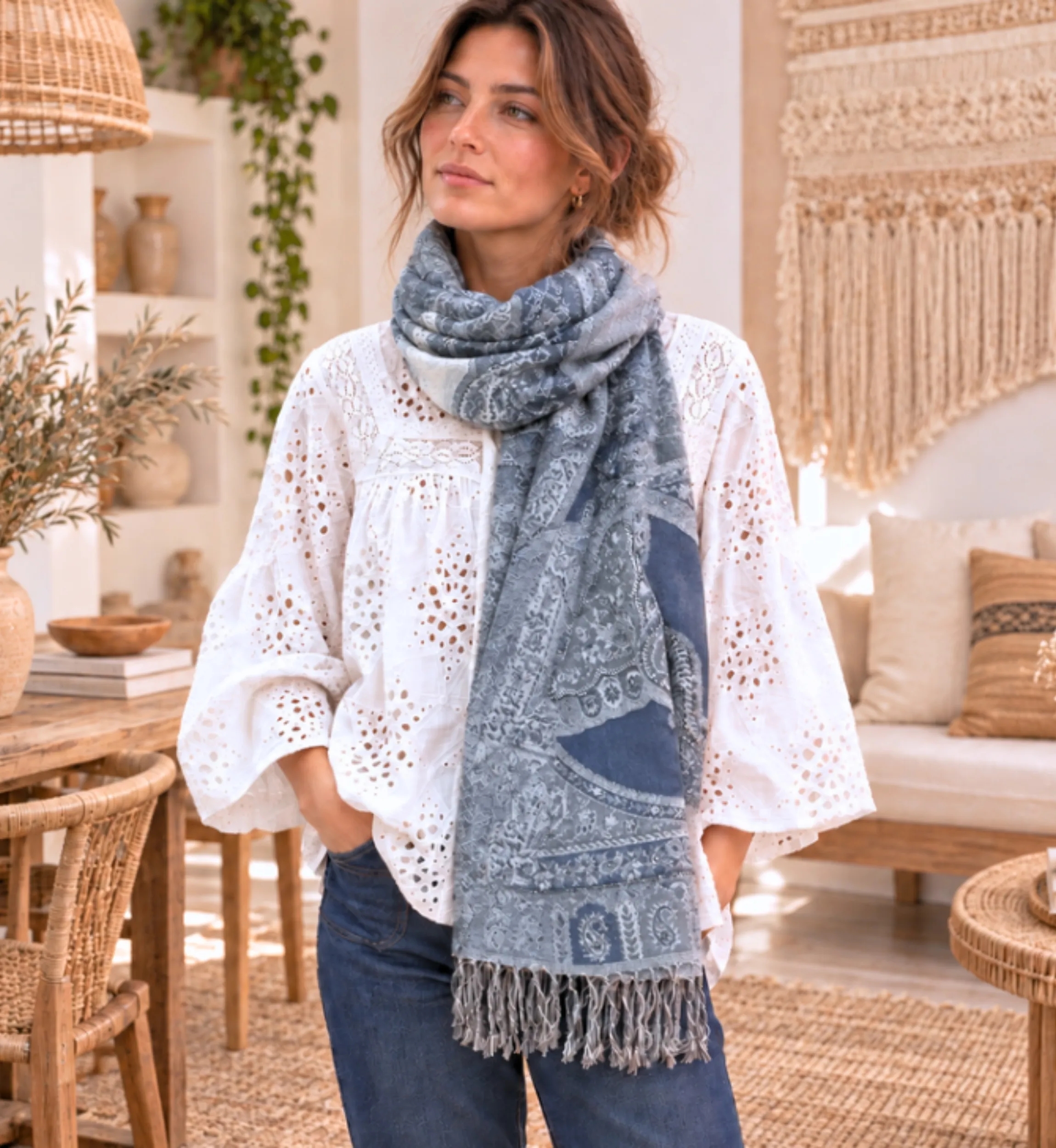 Julie Scarf | Lightweight Bohemian Scarf | Miss June Paris