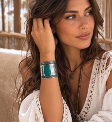 Brazalete Cleops con cabujón ovalado | Miss June Paris
