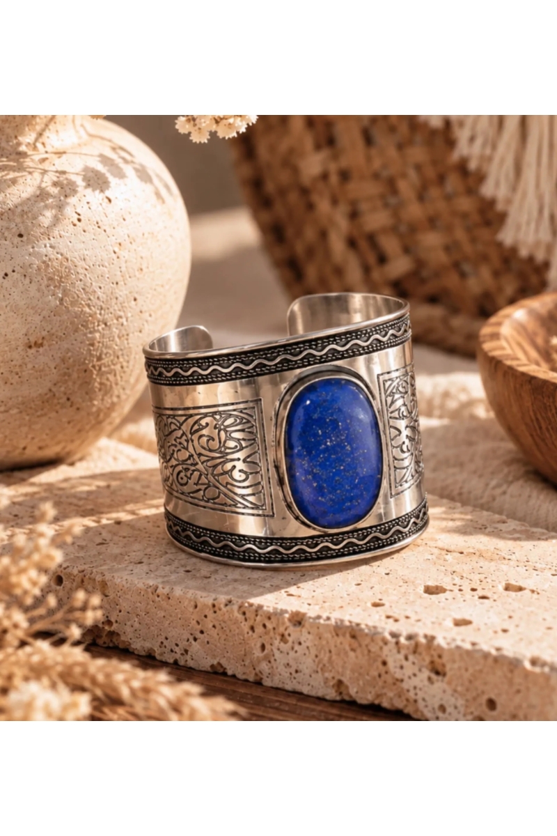 Brazalete Cleops con cabujón ovalado | Miss June Paris