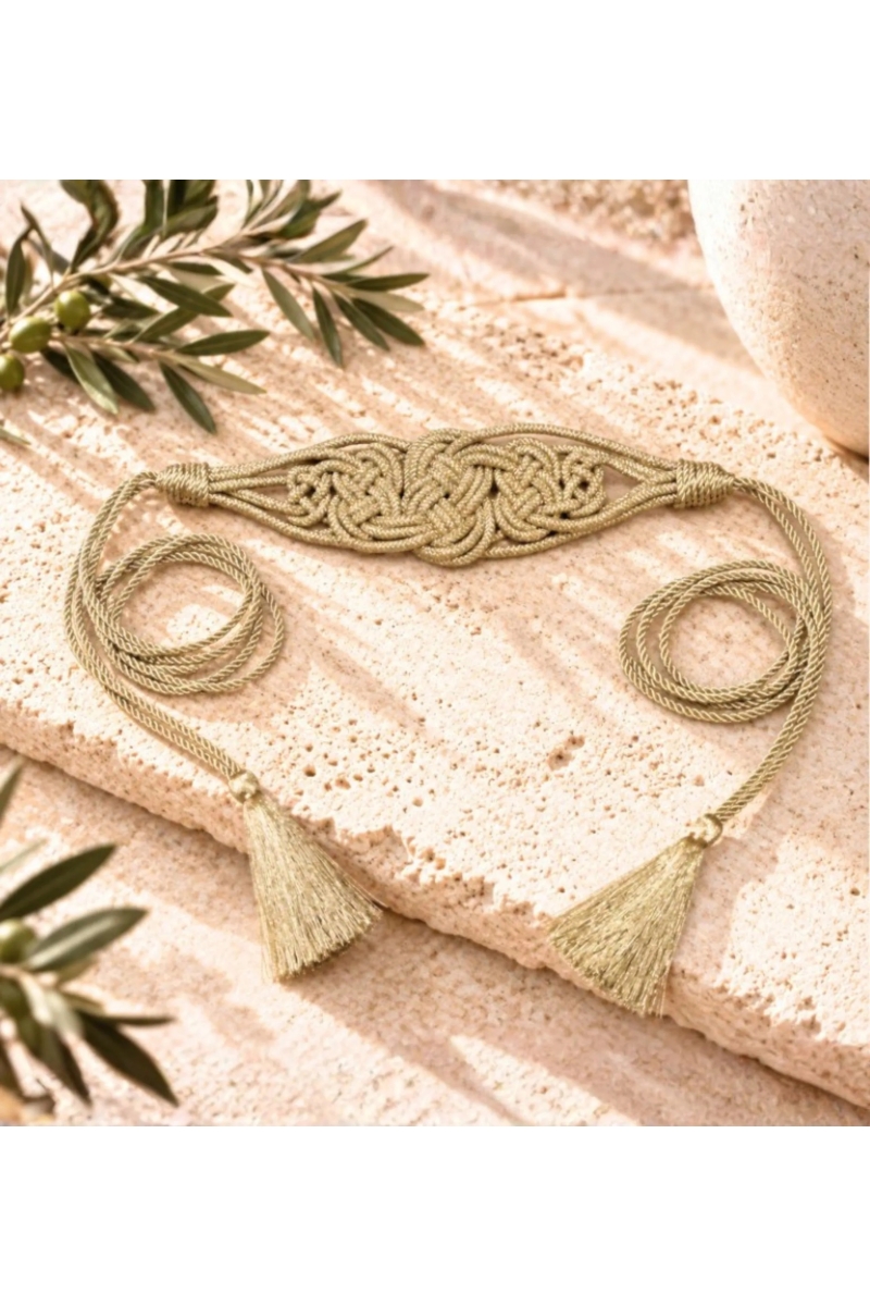 Cinto de corda dourado Chloe com borlas | Miss June Paris