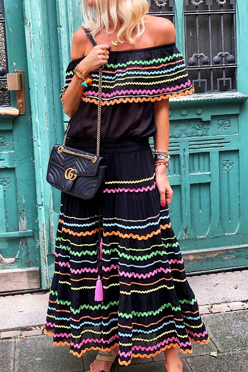 BLOOM Top – Off-Shoulder – Short Sleeve – Bohemian Cotton – Miss June Paris – 3