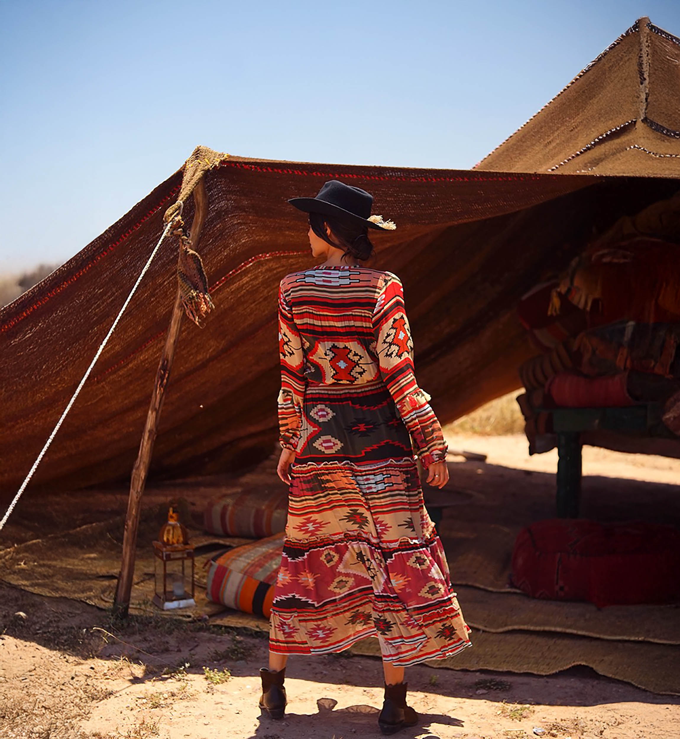 robe longue manche longue boheme KILIM - Miss June