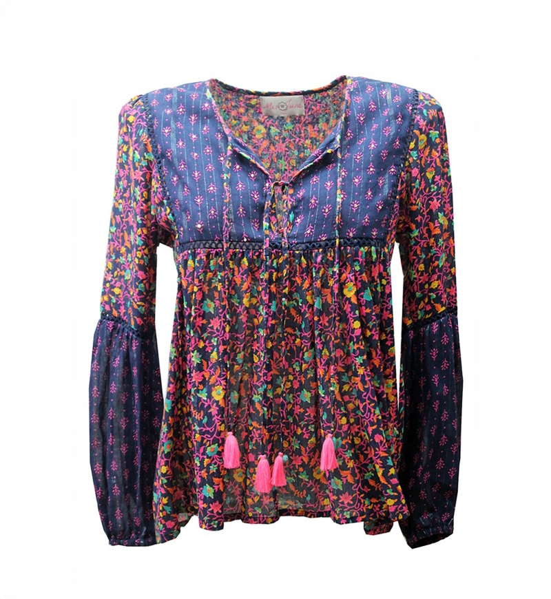 Blusa BUBBLES – Manga larga – Voile de algodón – Bohemia – Miss June Paris – 4