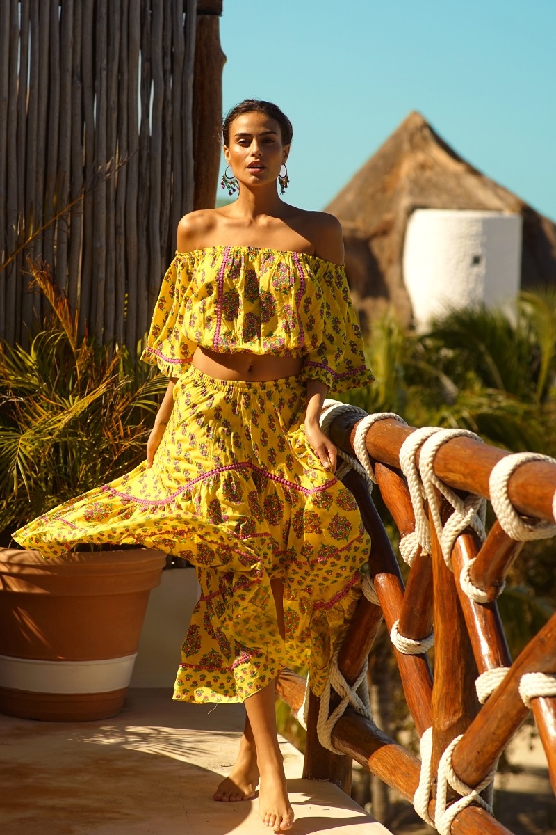 Flamenco Off-Shoulder Top – Floral – Boho Style – Miss June Paris – 1