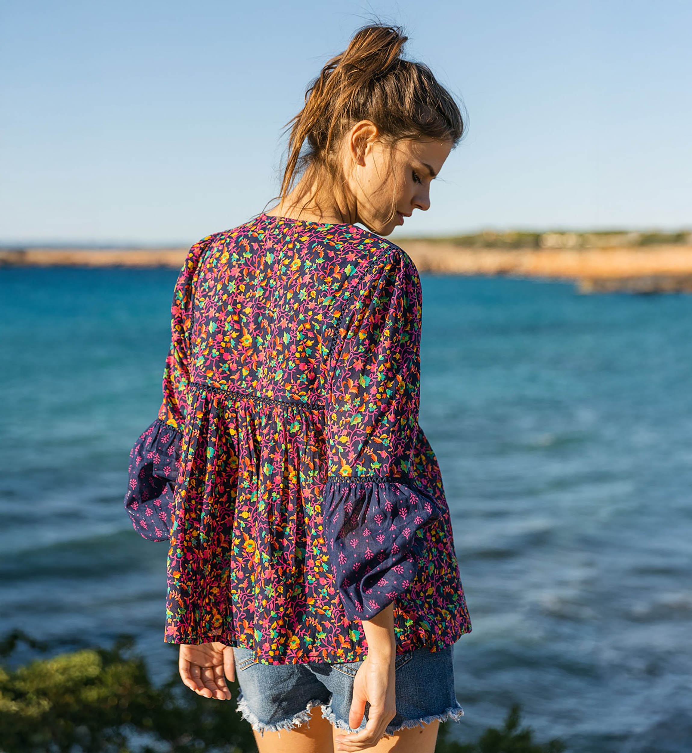 Blusa BUBBLES – Manga longa – Voile de algodão – Boêmio – Miss June Paris – 3