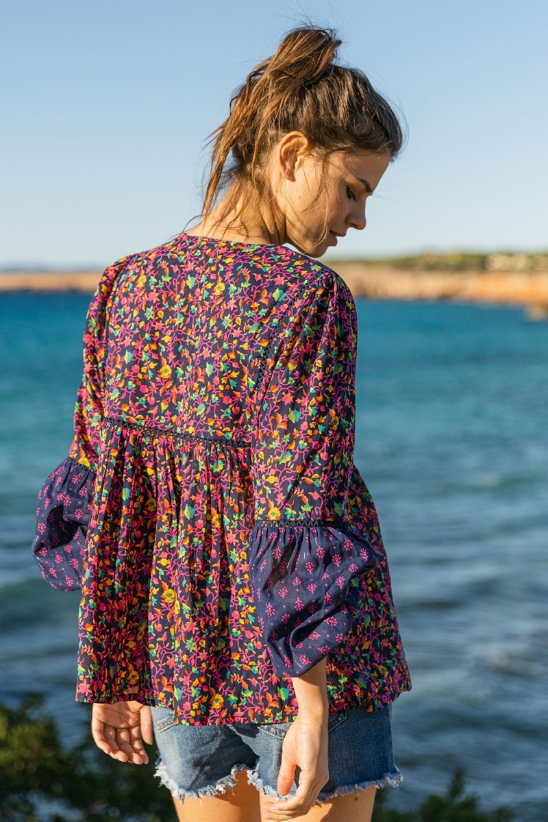 Blusa BUBBLES – Manga larga – Voile de algodón – Bohemia – Miss June Paris – 3
