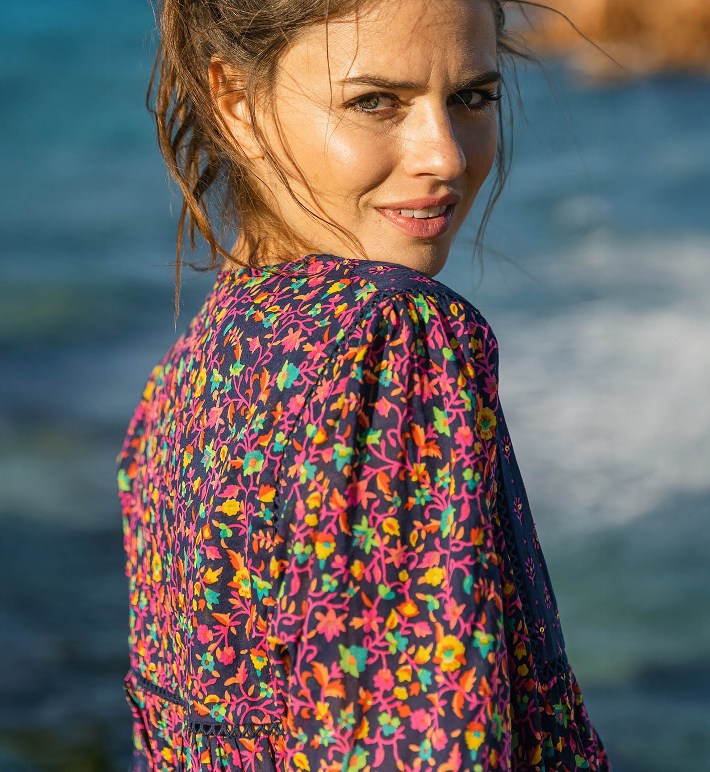 Blusa BUBBLES – Manga longa – Voile de algodão – Boêmio – Miss June Paris – 2