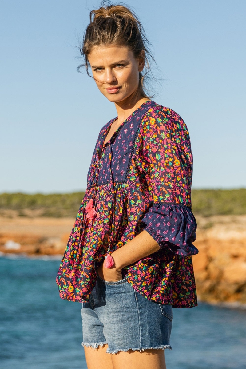 BUBBLES Blouse – Long Sleeve – Cotton Voile – Bohemian – Miss June Paris – 1