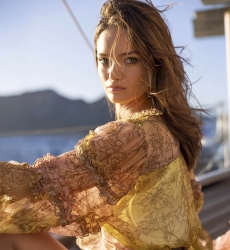 Lips Blouse - Multicolor - Golden Lurex - Small Ruffles - Long Puffy Sleeves - Boho Style - Miss June Paris - 2