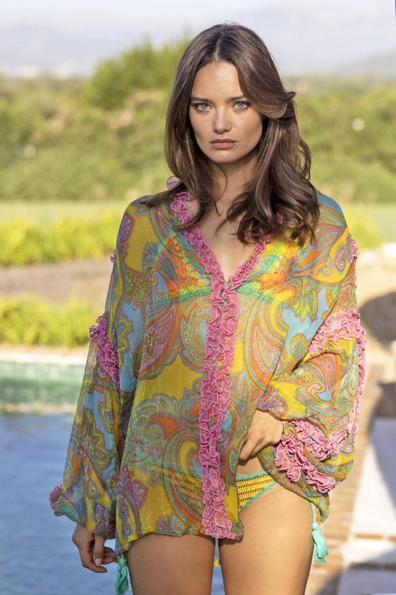 Blusa Tess - Multicolor - Lurex - Estampado Cachemira - Mangas Largas - Bohemio - Miss June Paris - 1