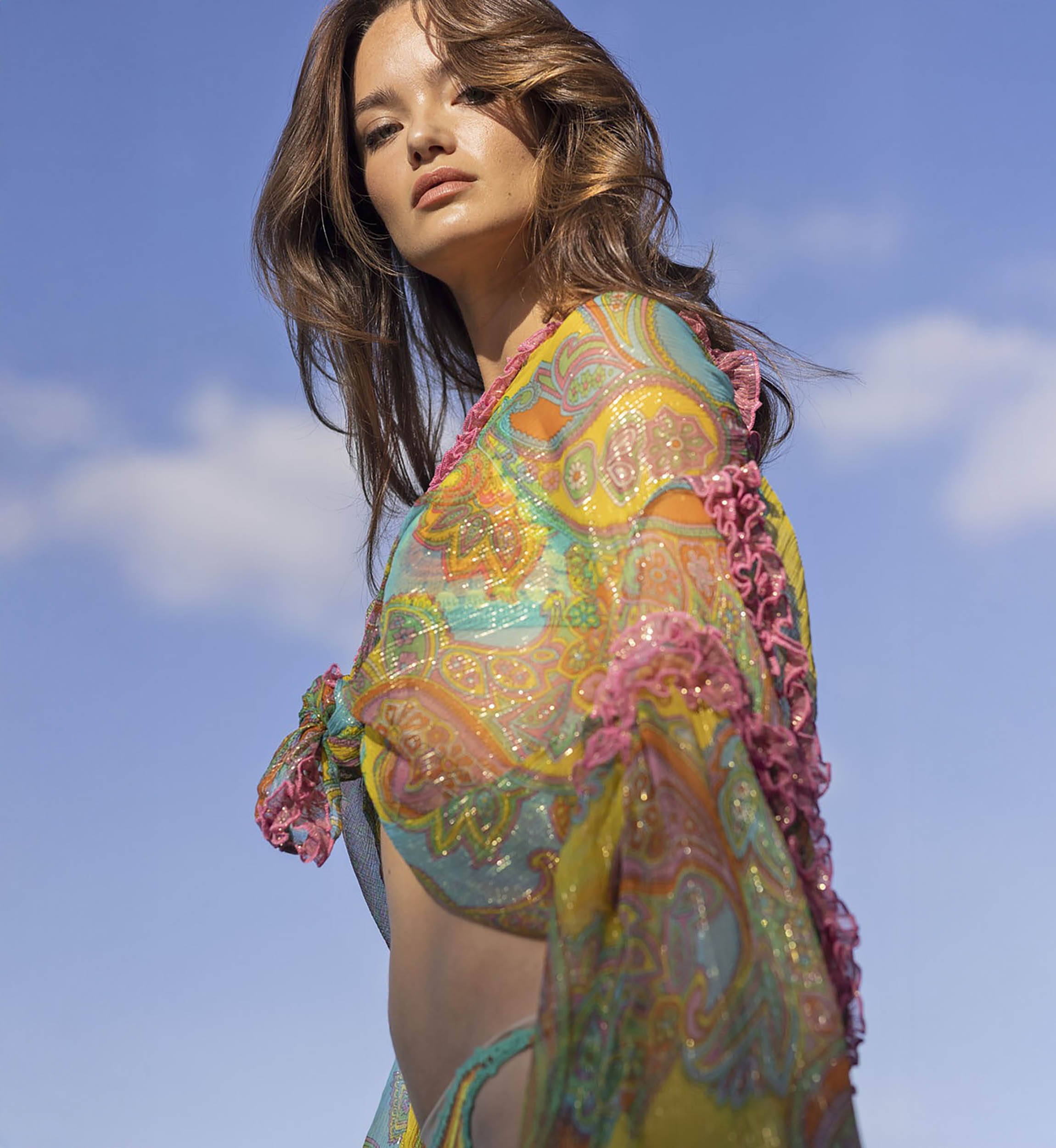 Blusa Tess - Multicolor - Lurex - Estampado Cachemira - Mangas Largas - Bohemio - Miss June Paris - 3