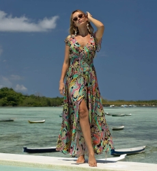 Absinthe Long Dress - Multicolor - Bohemian - Size S/L - Miss June Paris - 2