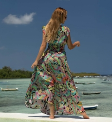 Absinthe Long Dress - Multicolor - Bohemian - Size S/L - Miss June Paris - 4