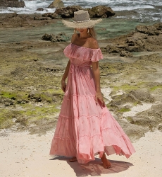 robe longue boheme rose KATE - Miss June