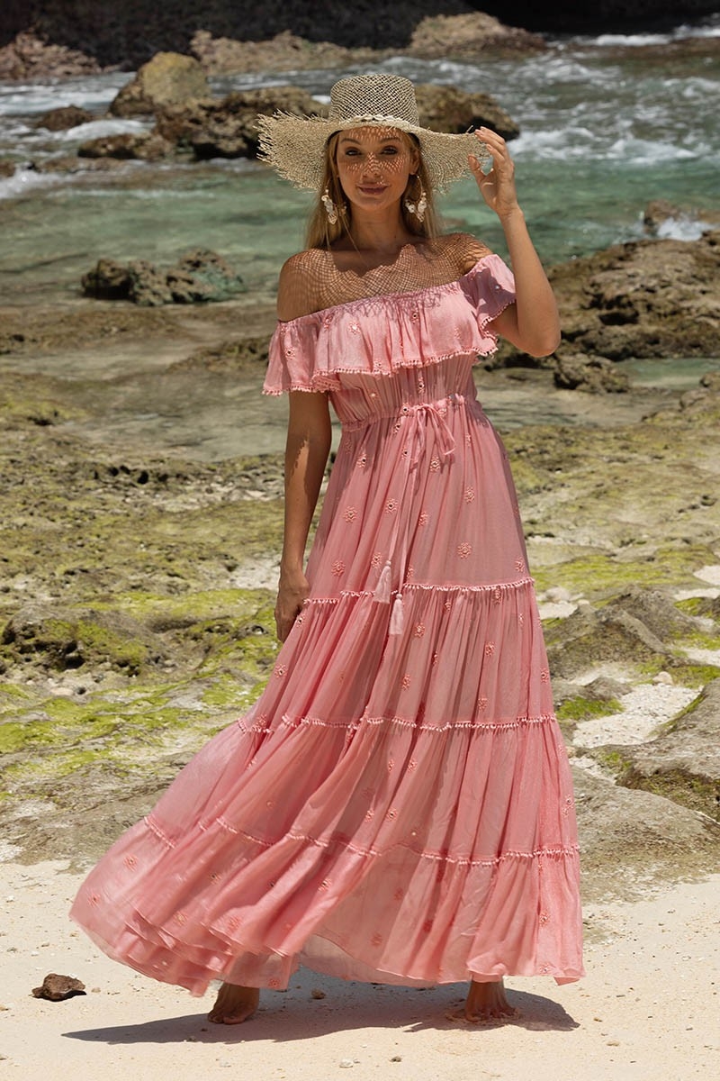 bohemian pink long dress KATE - Miss June