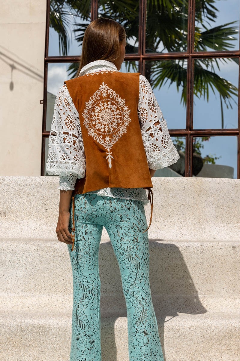 Cece Pants – Aqua – Crochet – Bohemian – Miss June Paris – 3