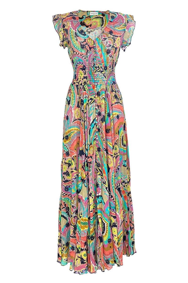 Absinthe Long Dress - Multicolor - Bohemian - Size S/L - Miss June Paris - 5